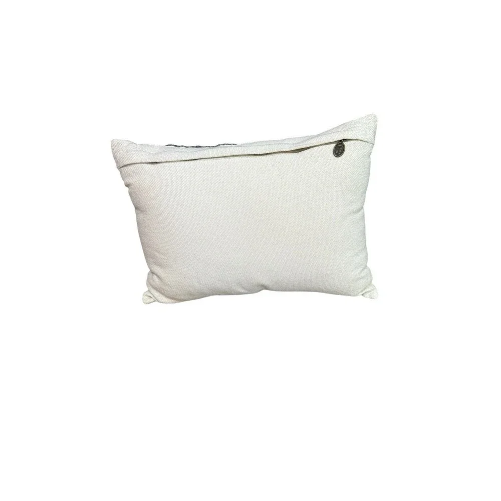 Pier 1 Beaded Pillow Rectangle Beige Gold Silver